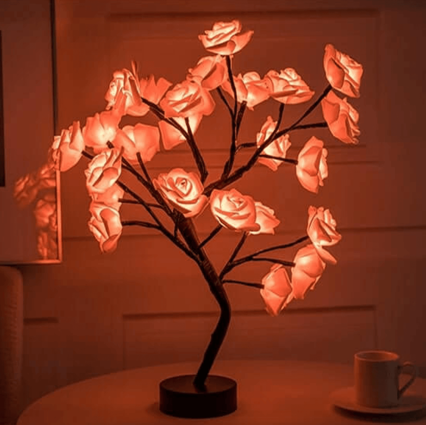 Charming Rose Tree - Kabellose LED Akku Tischlampe Wohnzimmer | Leselampe | Nachttischlampe