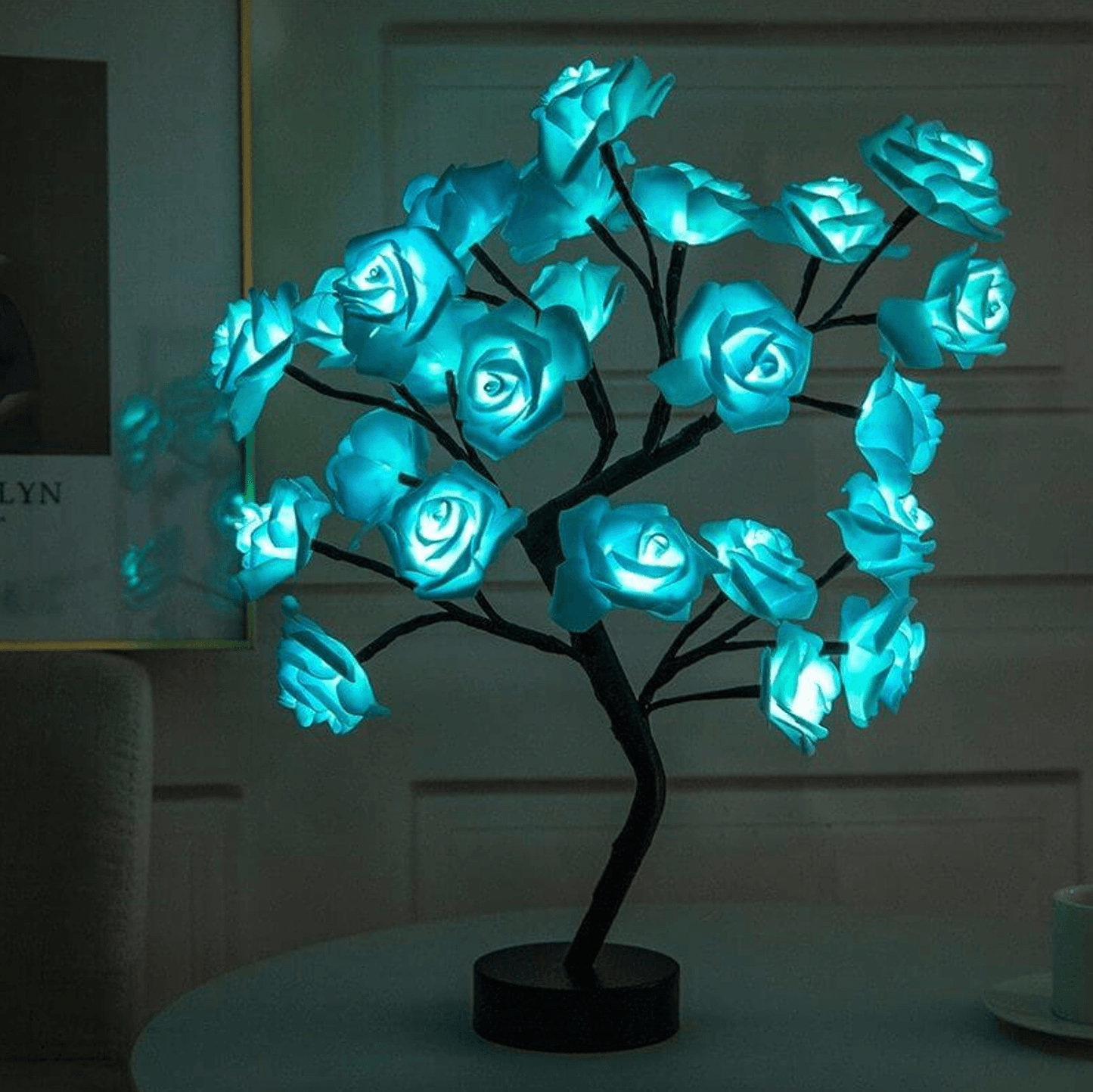 Charming Rose Tree - Kabellose LED Akku Tischlampe Wohnzimmer | Leselampe | Nachttischlampe