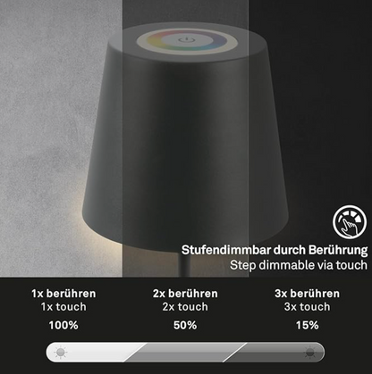 Kabellose LED Tischleuchte MultiLight - USB | Buntes Licht | Nachttischlampe | Leselampe