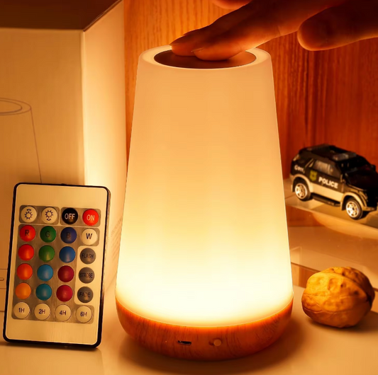 LumiSleep - USB Wiederaufladbare Kabellose Nachttischlampe mit Dimmbar Touch (Inklusive 13 Farben + Fernbedienung)