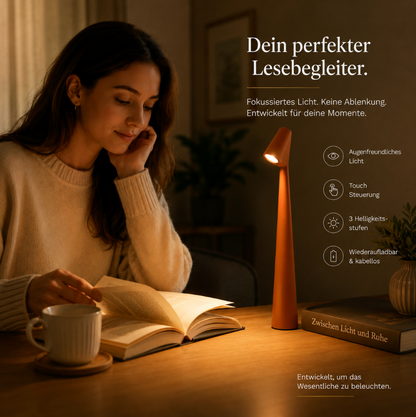 Kabellose Tischlampe mit Akku 'NordicLicht' - USB Akku Tischlampe ohne Kabel